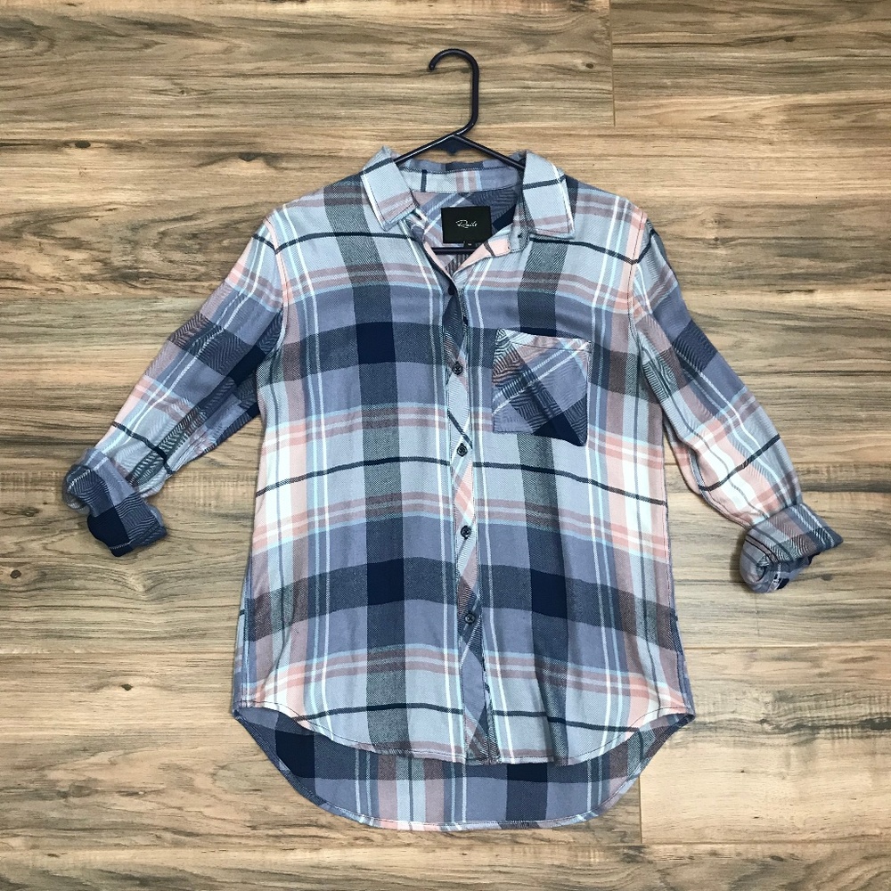 RAILS Hunter Plaid Shirt Coast Apricot Cream XS